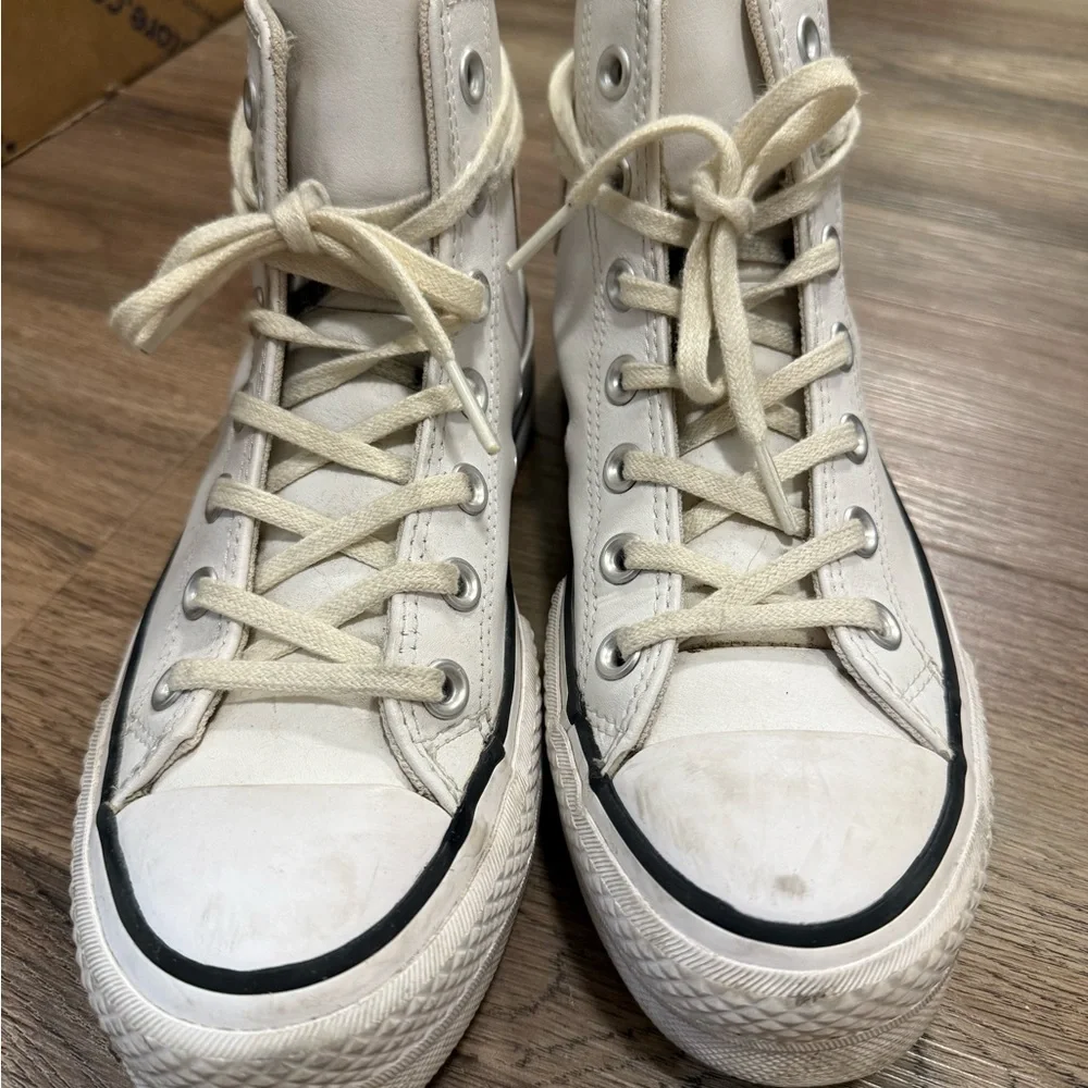 Converse Chuck Taylor All Star High Top Platform Leather Sneakers - Picture 8 of 15